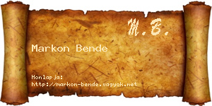 Markon Bende névjegykártya